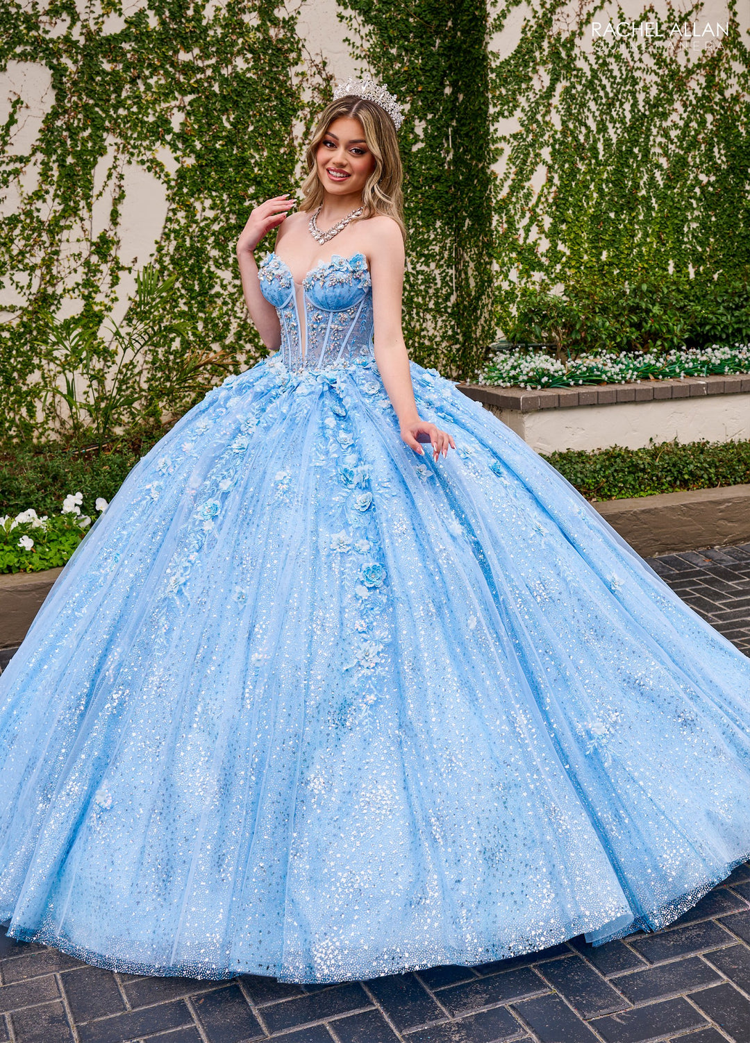 Strapless Cape Quinceanera Dress by Rachel Allan RQ3135