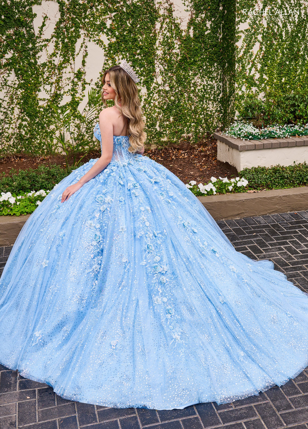 Strapless Cape Quinceanera Dress by Rachel Allan RQ3135