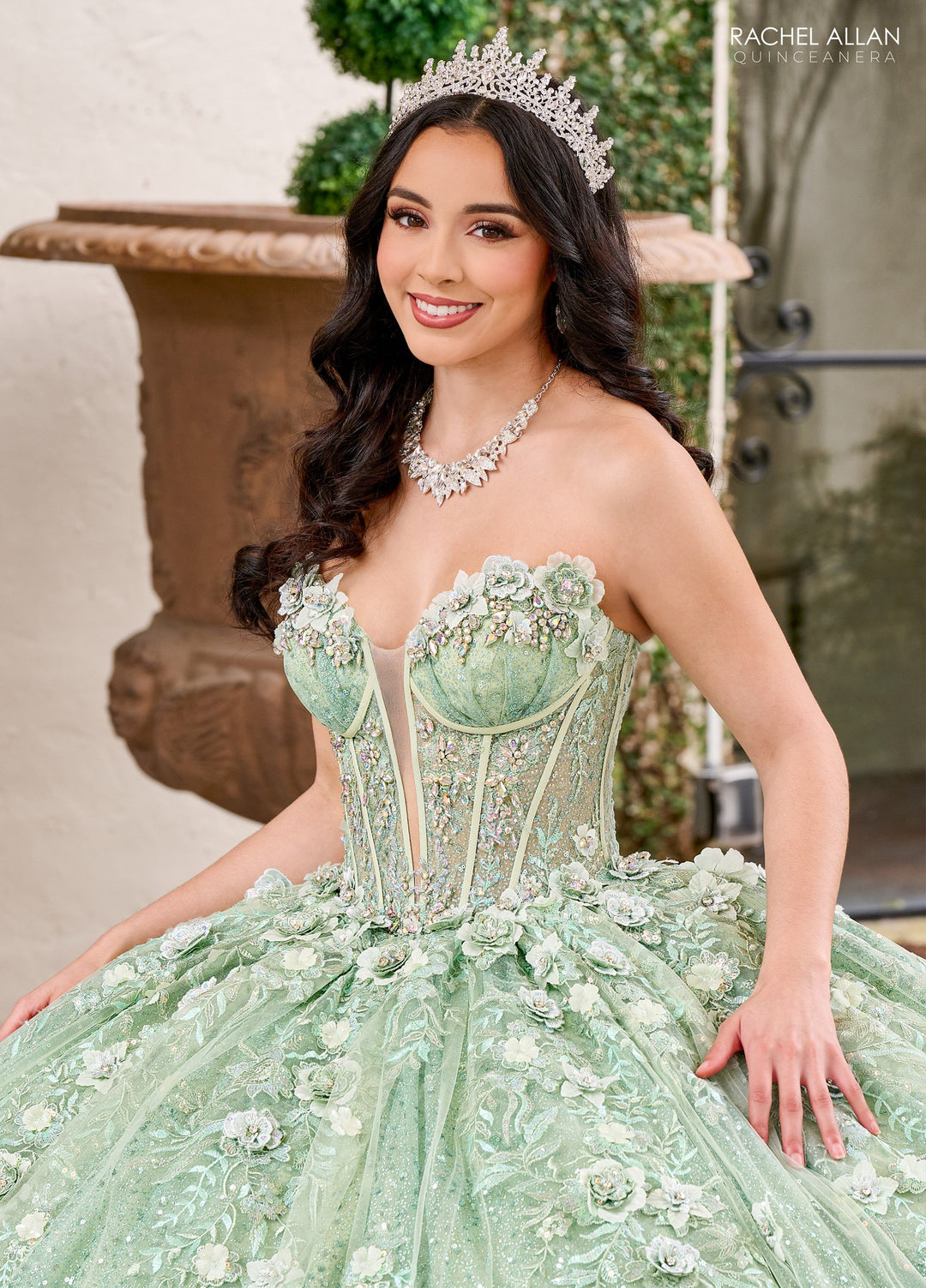 Strapless Cape Quinceanera Dress by Rachel Allan RQ3135