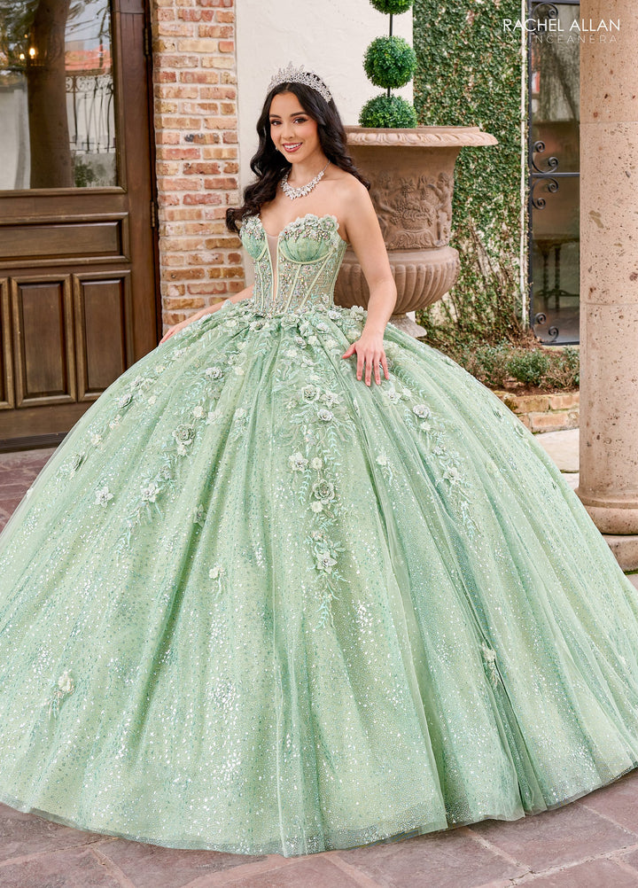 Strapless Cape Quinceanera Dress by Rachel Allan RQ3135