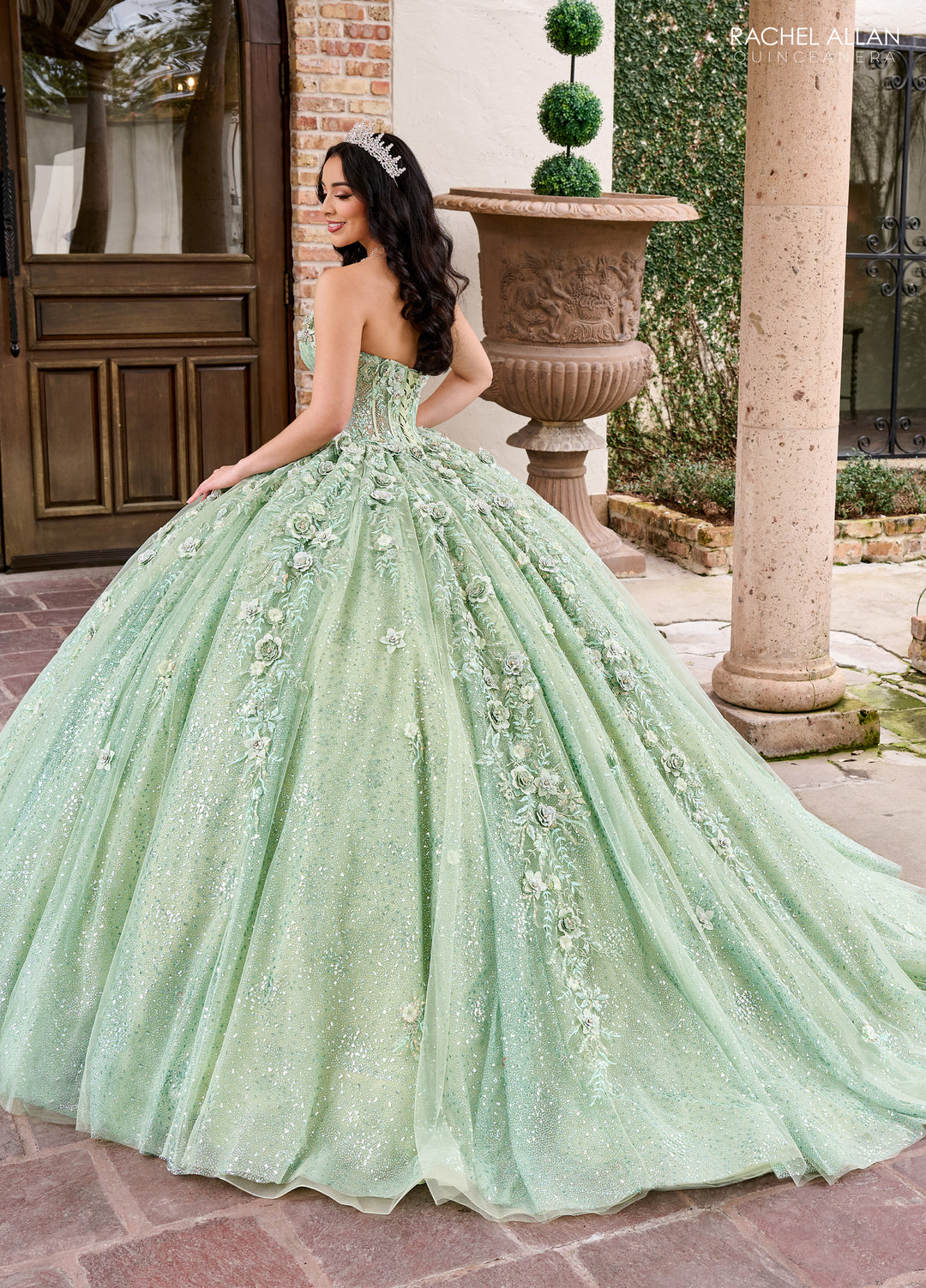 Strapless Cape Quinceanera Dress by Rachel Allan RQ3135