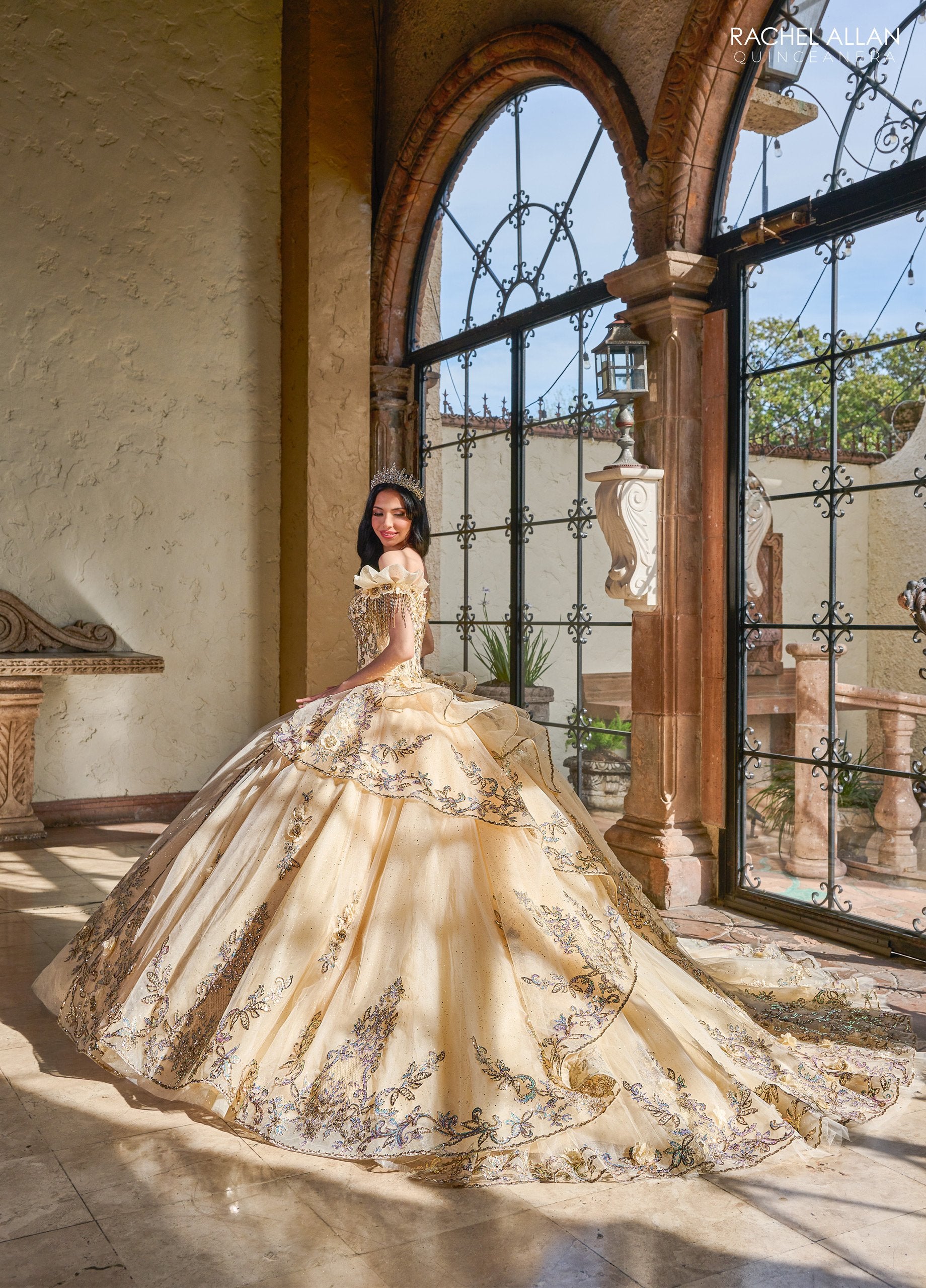 Gold Quinceanera Dresses ABC Fashion