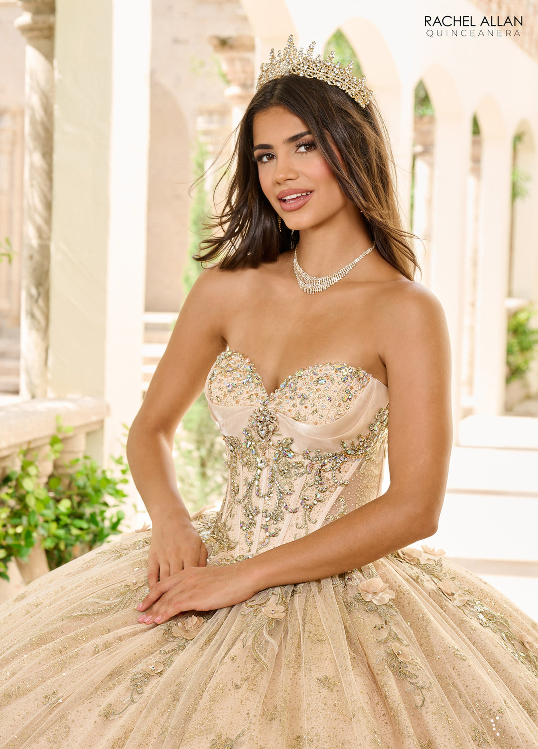 Cape Sleeve Quinceanera Dress by Rachel Allan RQ3146