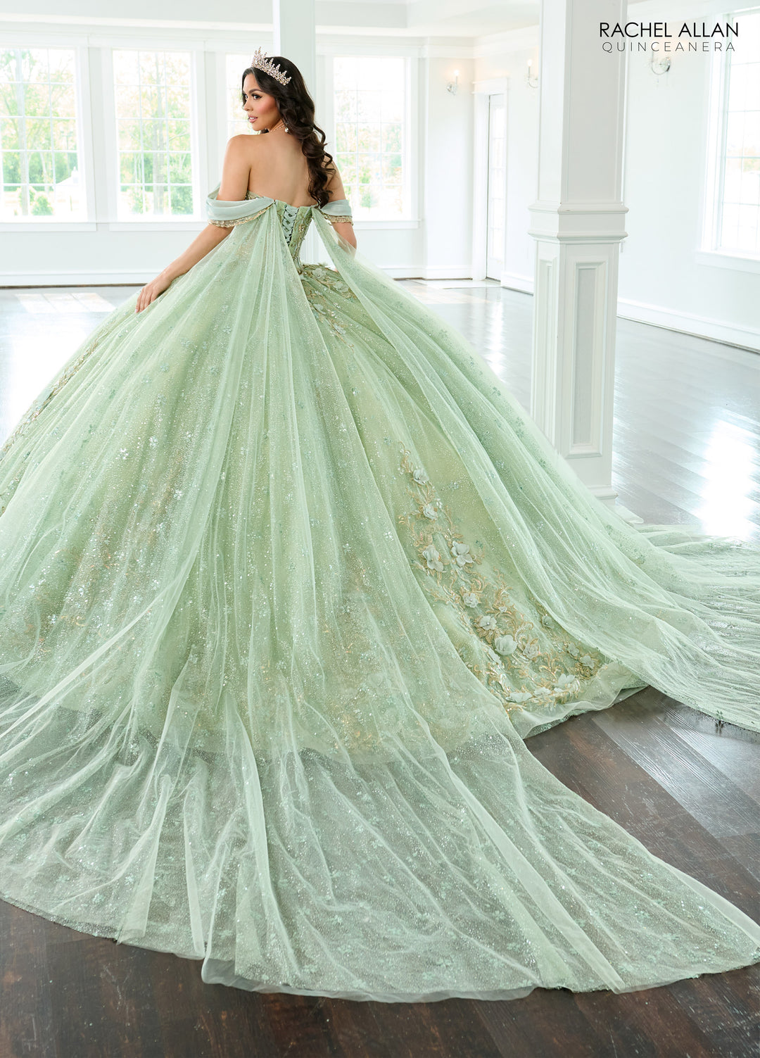 Cape Sleeve Quinceanera Dress by Rachel Allan RQ3146