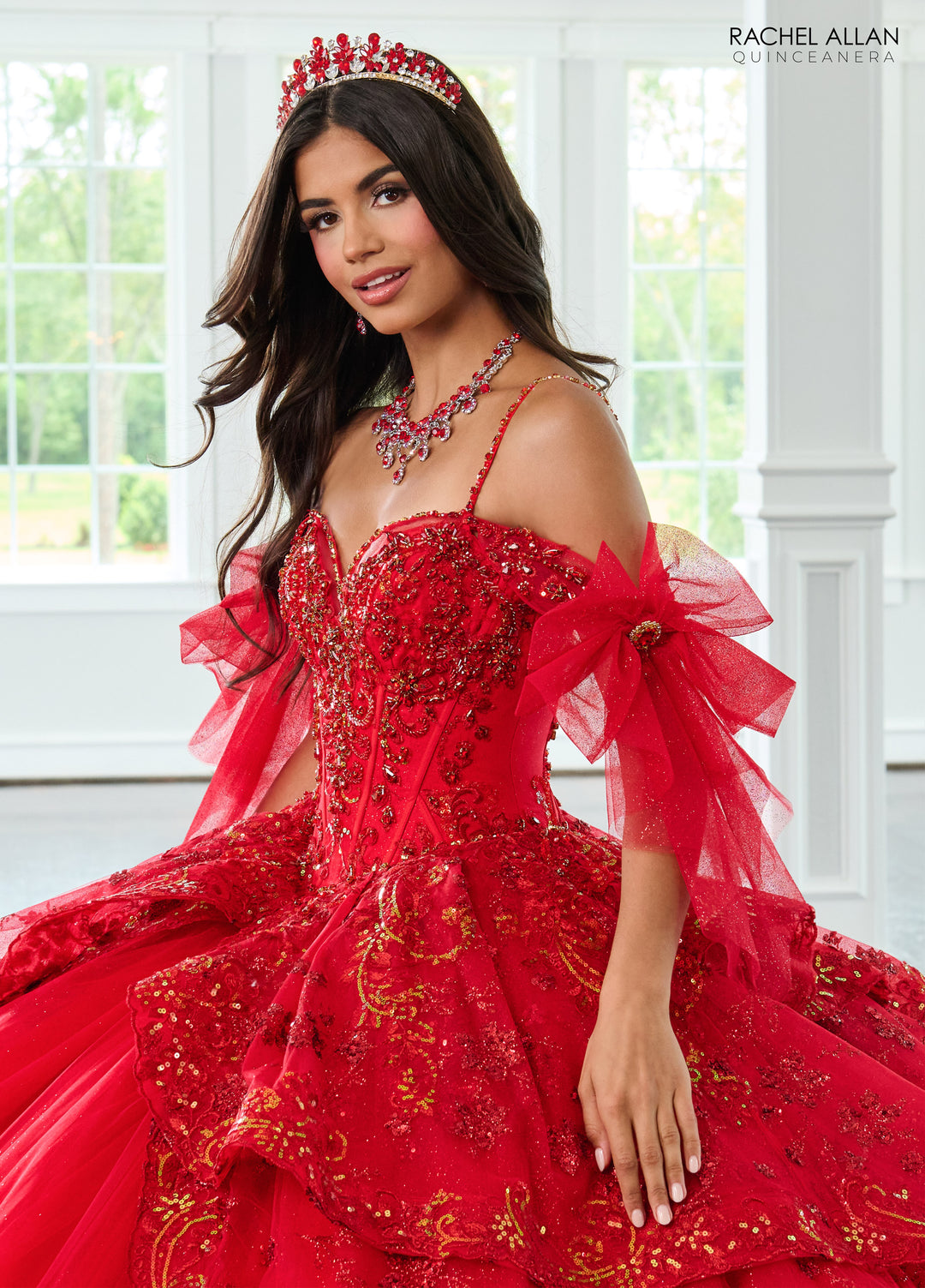 Off Shoulder Bow Quinceanera Dress by Rachel Allan RQ3147