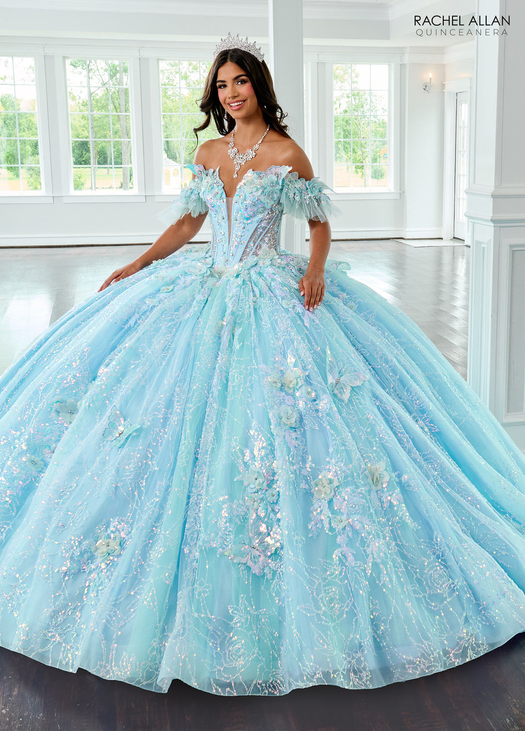 3D Butterflies Quinceanera Dress by Rachel Allan RQ3149