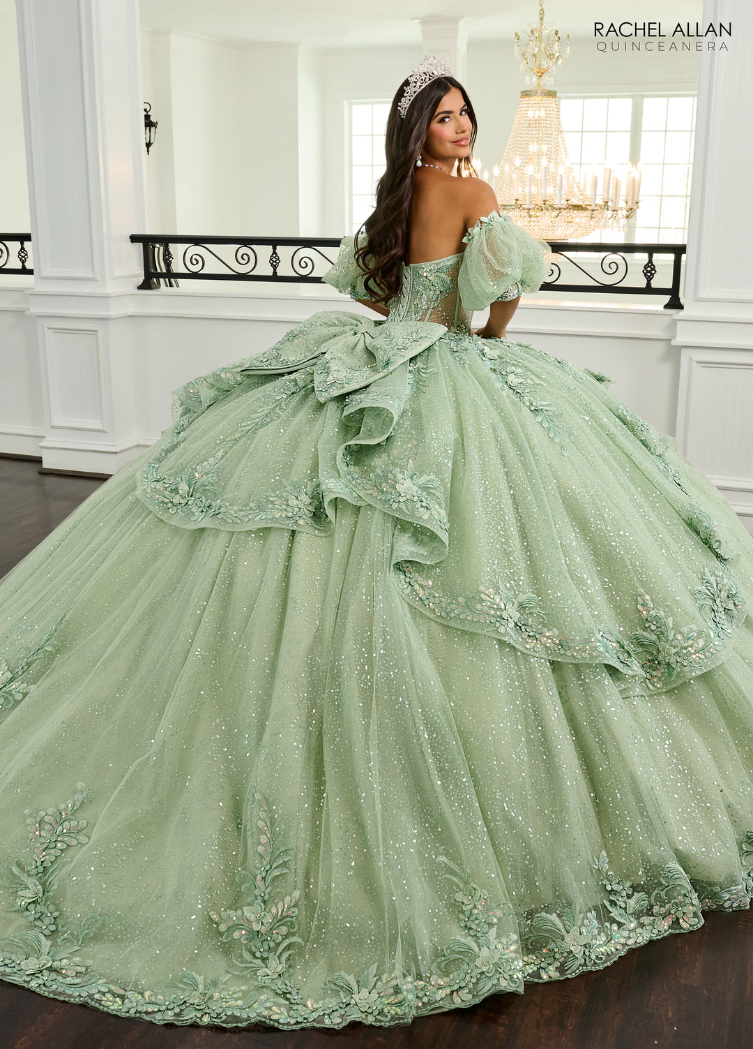 Puff Sleeve Quinceanera Dress by Rachel Allan RQ3153