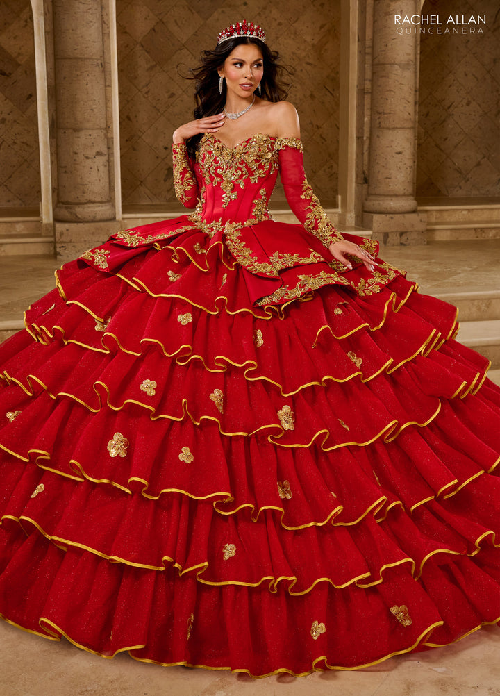 Ruffled Charro Quinceanera Dress by Rachel Allan RQ5012