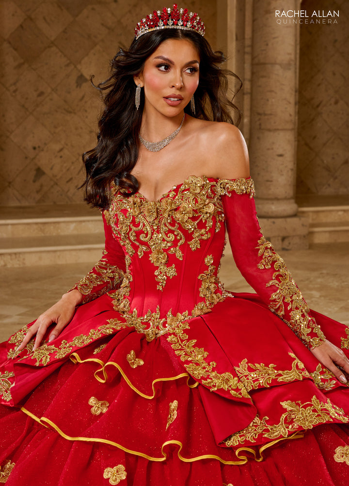 Ruffled Charro Quinceanera Dress by Rachel Allan RQ5012