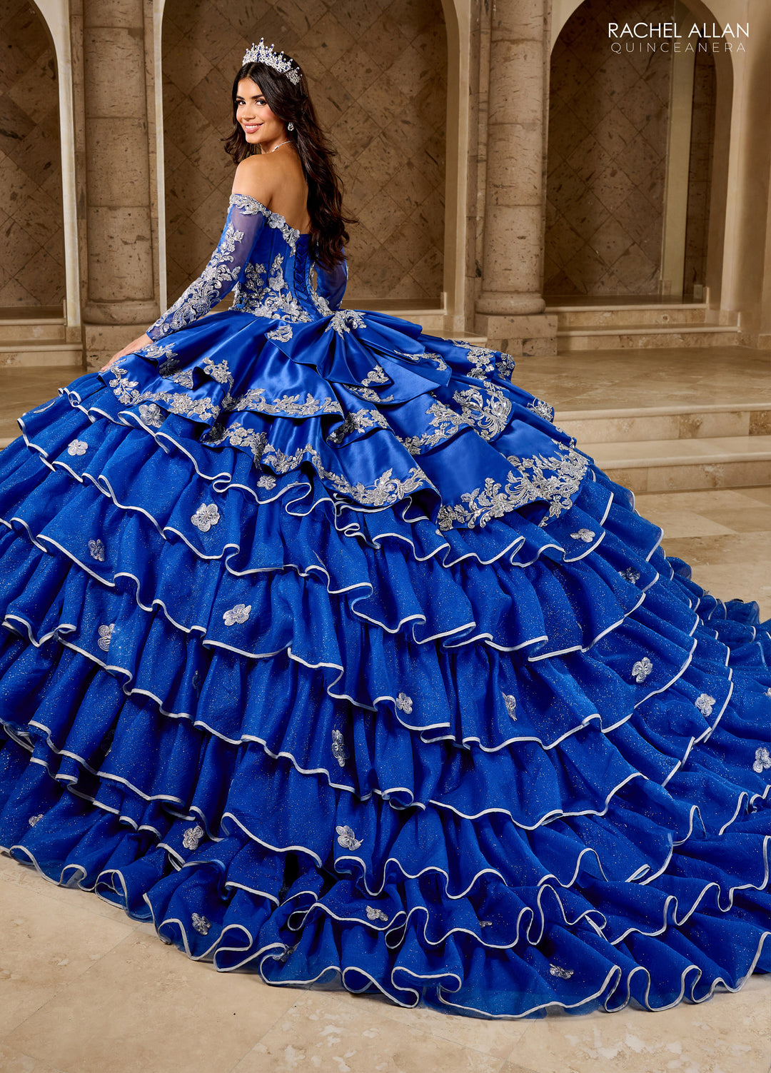 Ruffled Charro Quinceanera Dress by Rachel Allan RQ5012