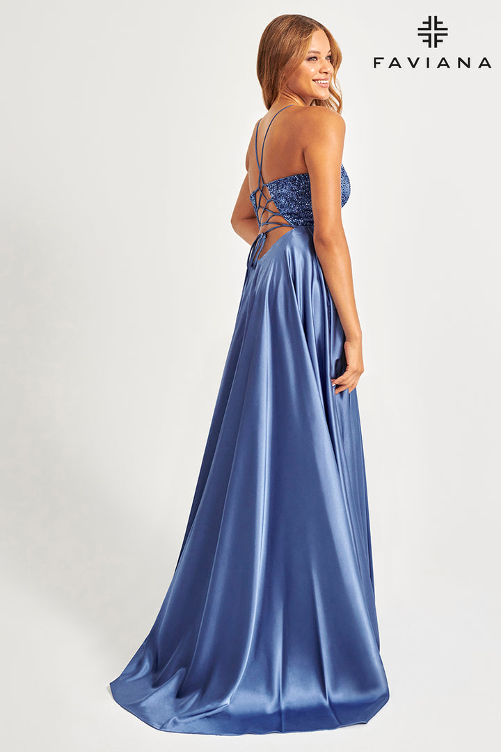 Charmeuse Sleeveless A-line Gown by Faviana S10870