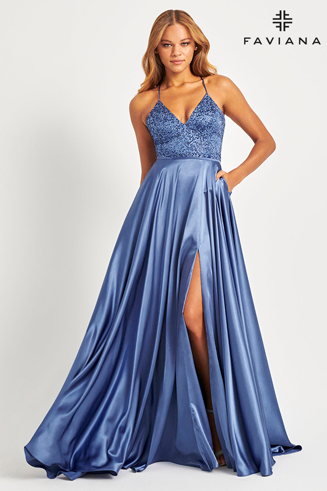 Charmeuse Sleeveless A-line Gown by Faviana S10870