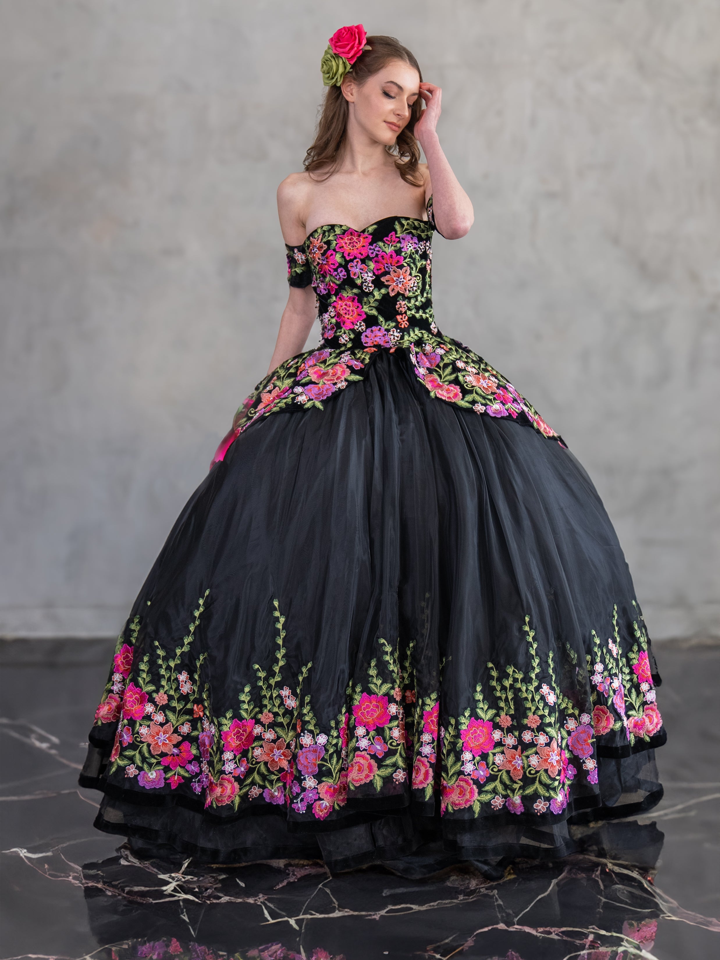 Fashion ranchera quinceanera dress