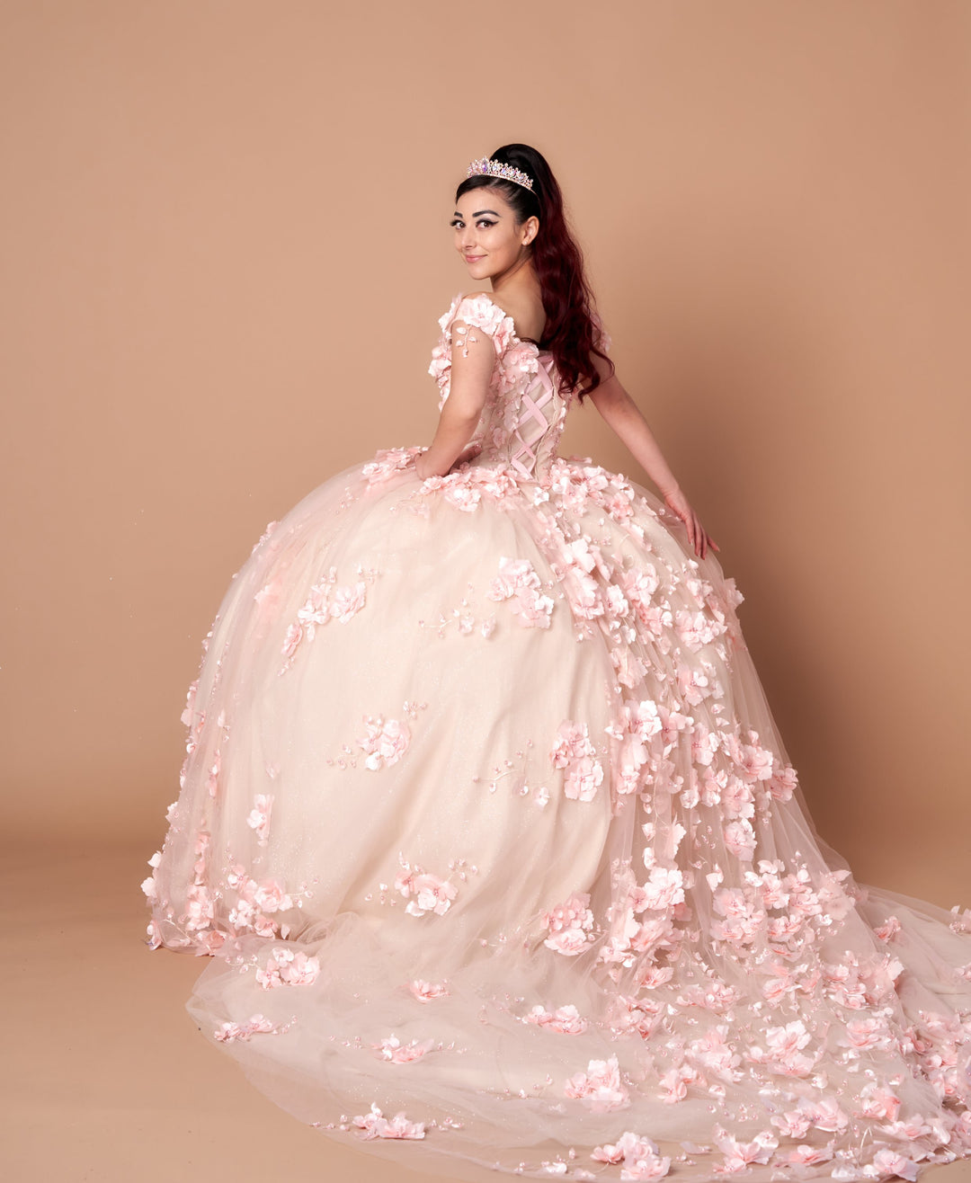 3D Floral Off Shoulder Ball Gown by Calla SCL30005