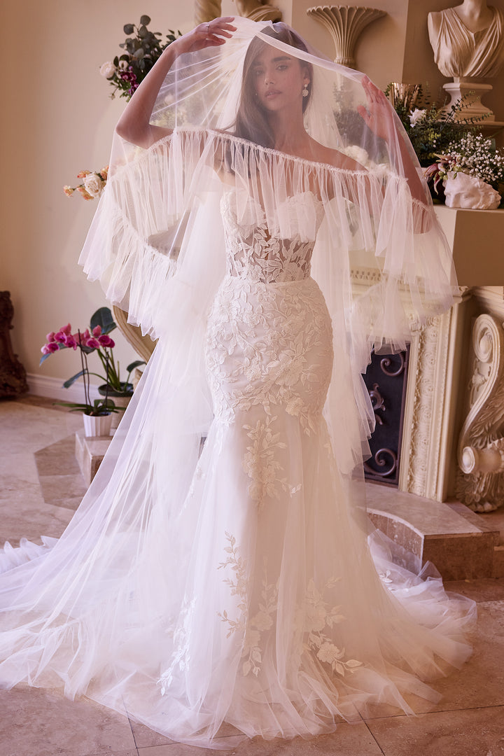 Couture Ruffle Edge 2-Tier Veil by Ladivine V011