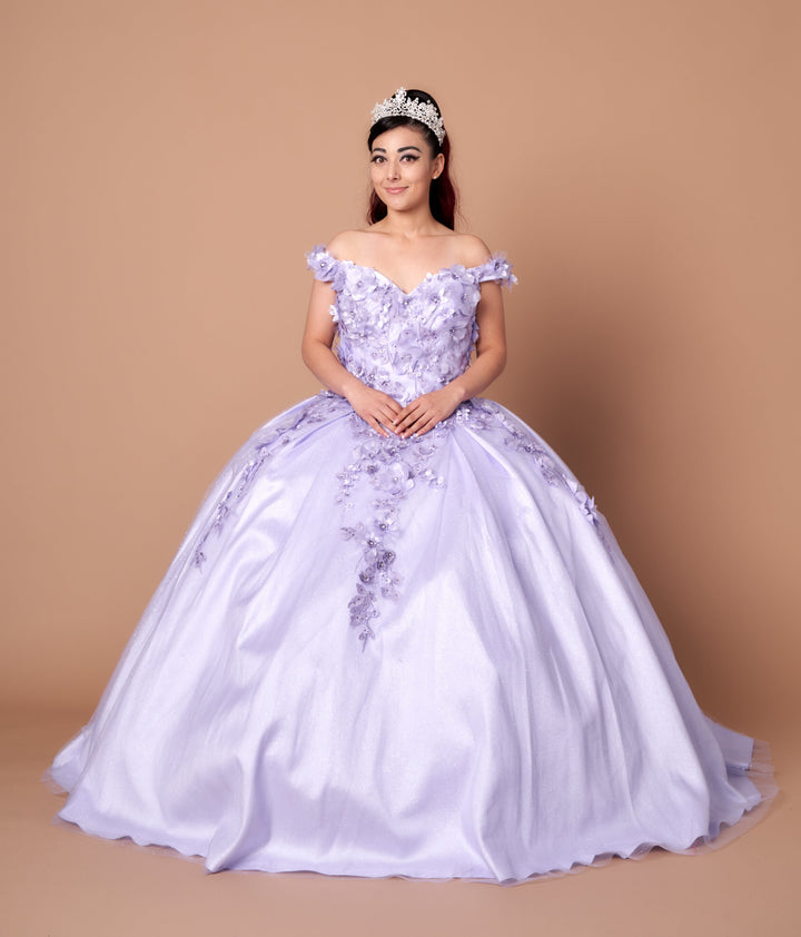 3D Floral Off Shoulder Ball Gown by Calla WB21551