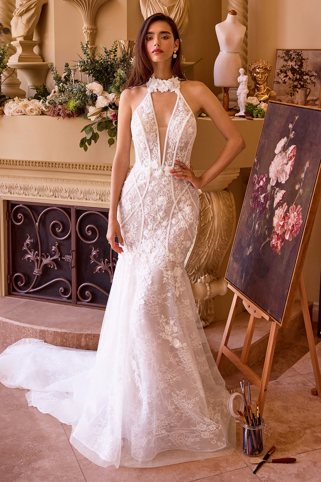 Lace Halter Mermaid Bridal Gown by Ladivine WL019