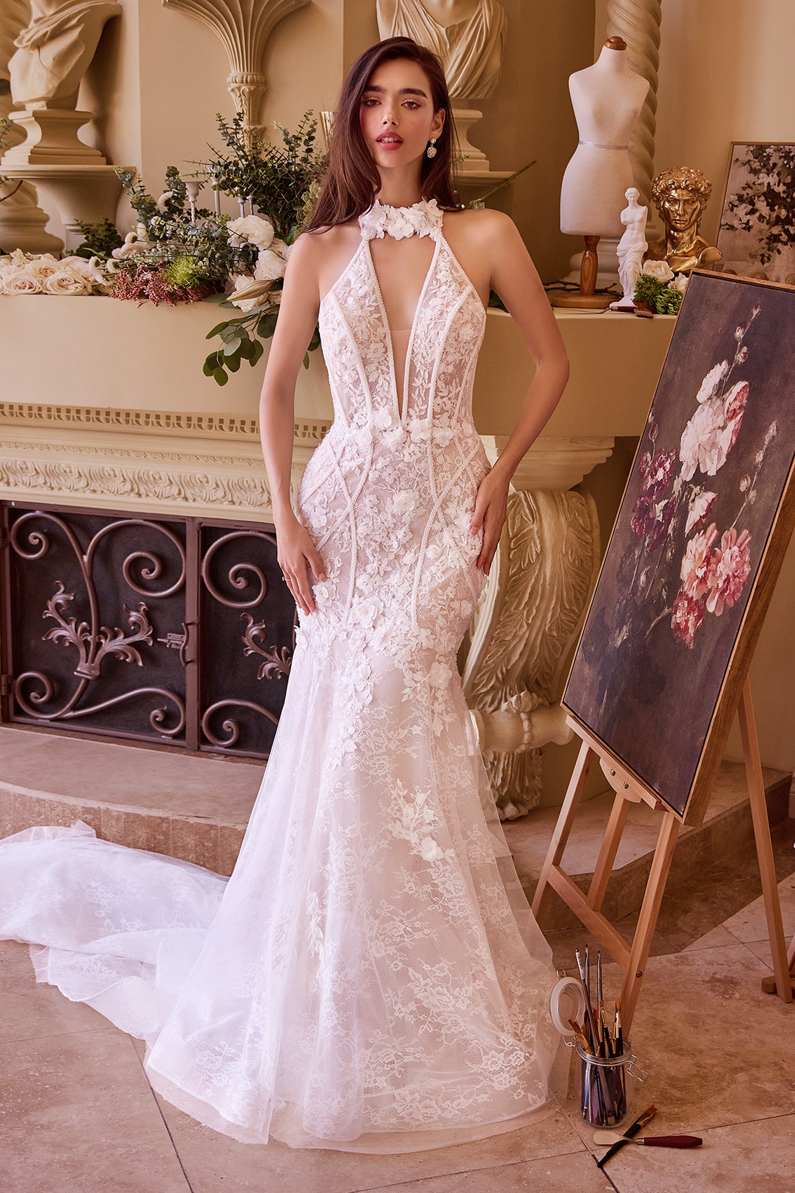 Lace Halter Mermaid Bridal Gown by Ladivine WL019