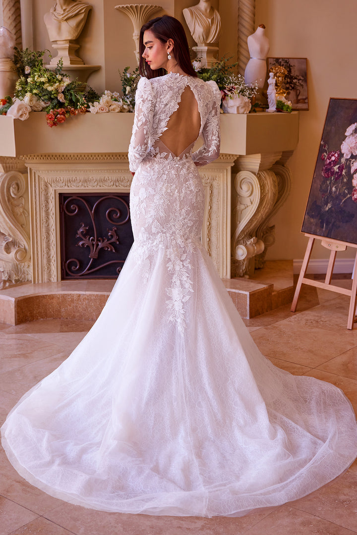 Long Sleeve Mermaid Bridal Gown by Ladivine WL036