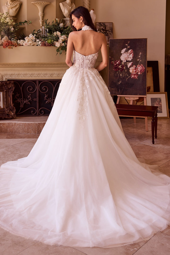 Applique Strapless Tulle Bridal Gown by Ladivine WL041