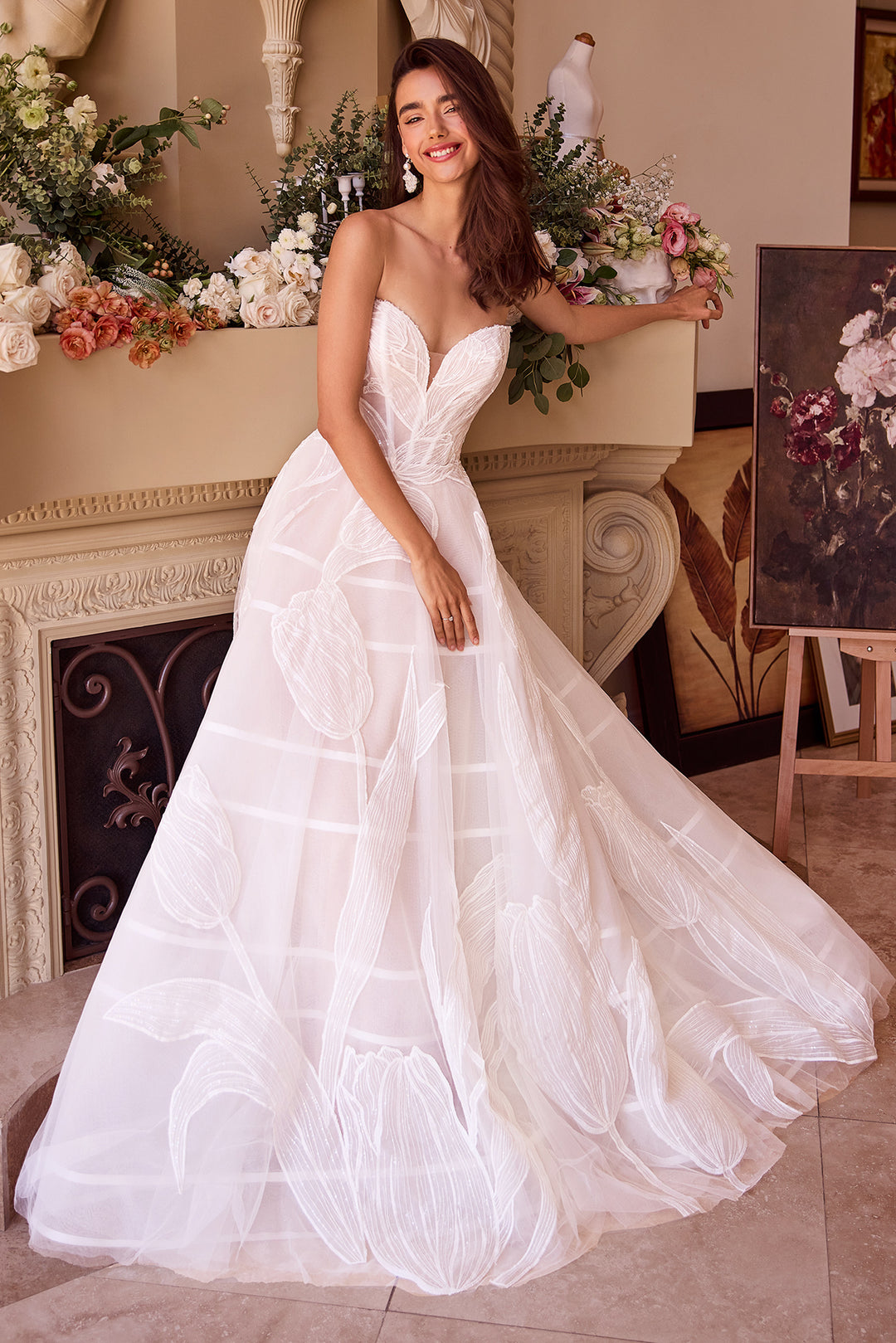 Strapless Tulle Wedding Gown by Ladivine WL043