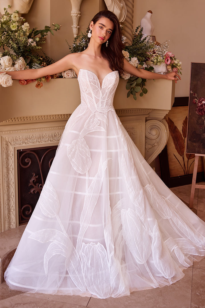 Strapless Tulle Wedding Gown by Ladivine WL043