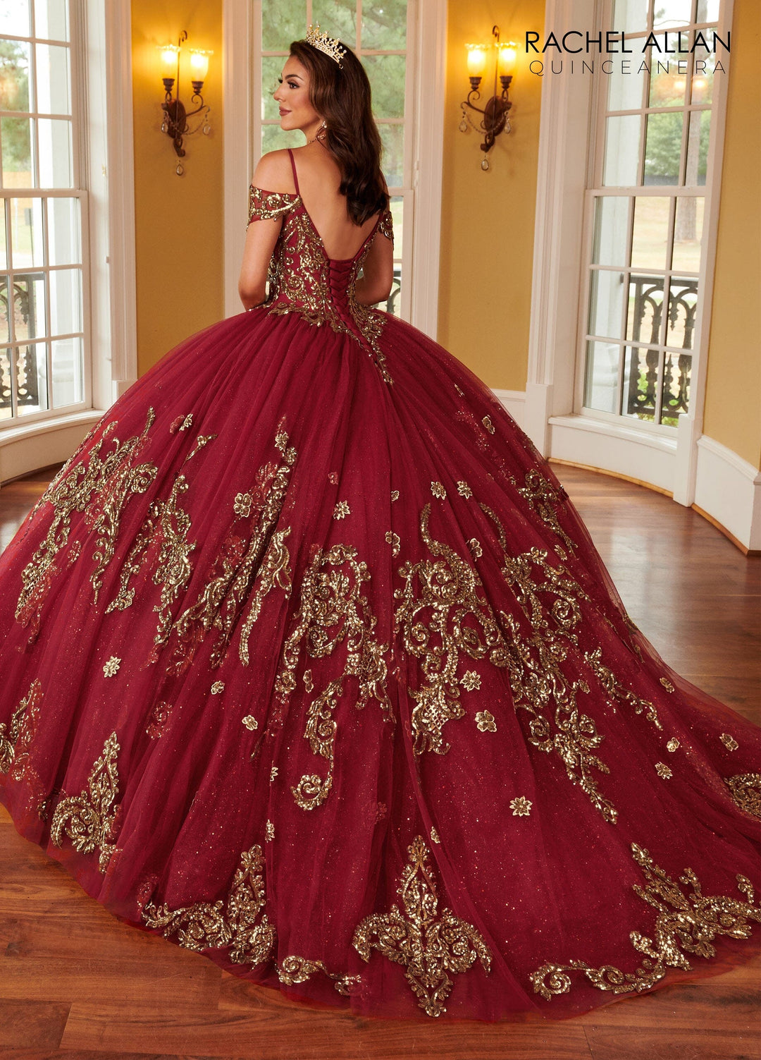 Applique Cape Sleeve Quinceanera Dress by Rachel Allan RQ2164