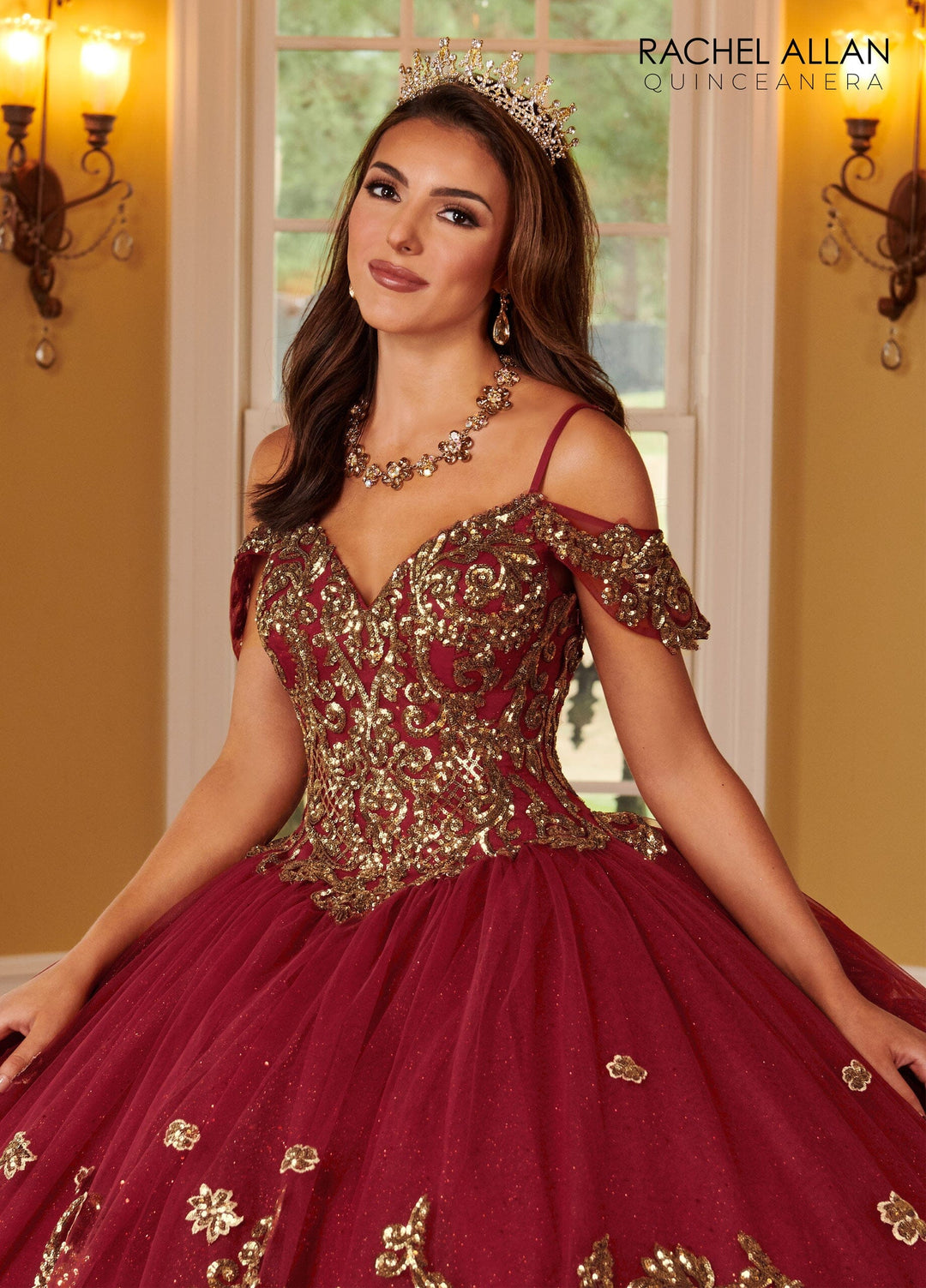 Applique Cape Sleeve Quinceanera Dress by Rachel Allan RQ2164