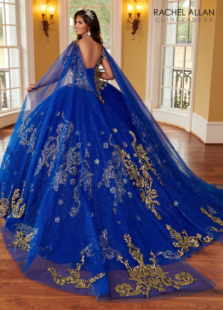 Applique Cape Sleeve Quinceanera Dress by Rachel Allan RQ2164