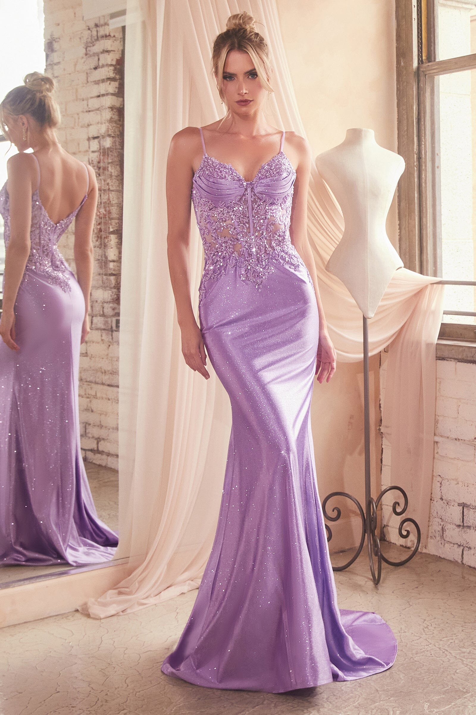 Long satin mermaid shops dress