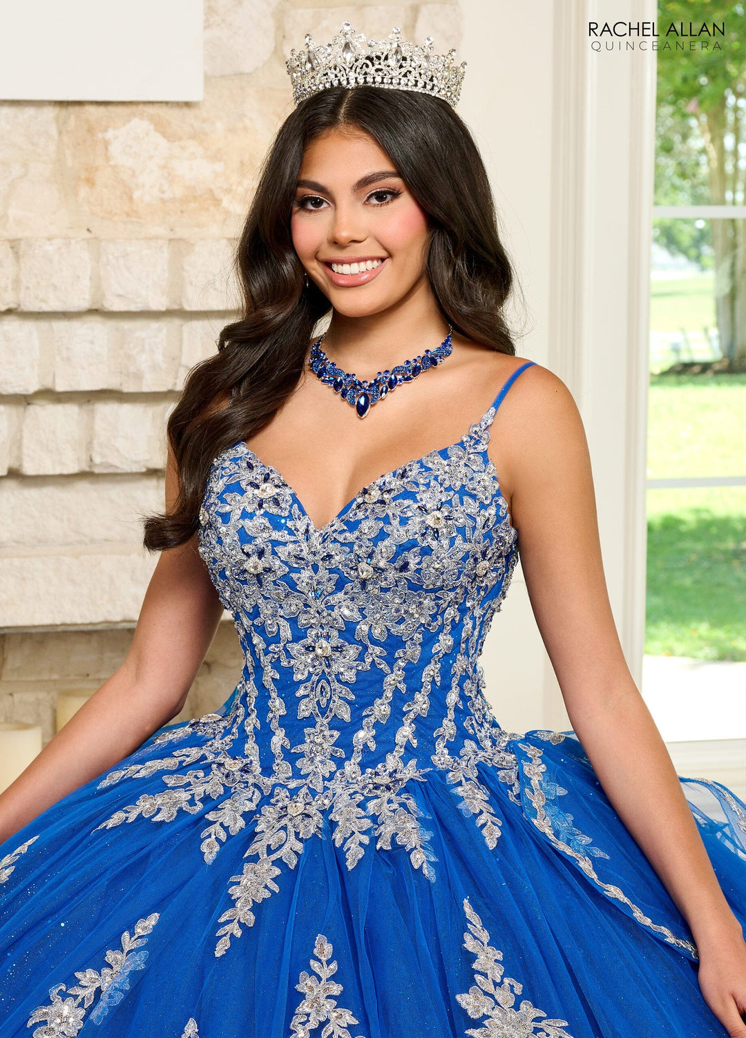 Applique Long Sleeve Quinceanera Dress by Rachel Allan RQ1137