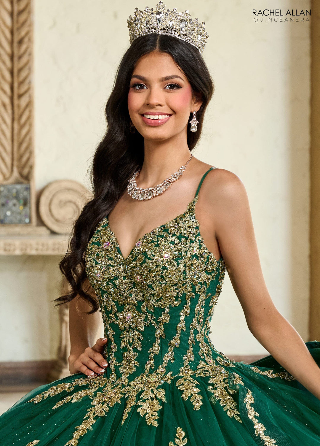 Applique Long Sleeve Quinceanera Dress by Rachel Allan RQ1137