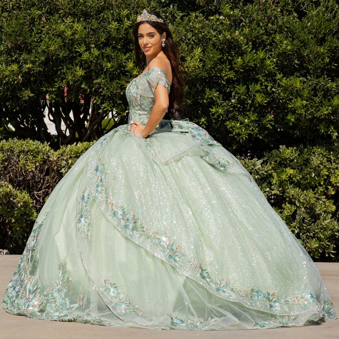 Applique Off Shoulder Ball Gown by Cinderella Couture 8089J