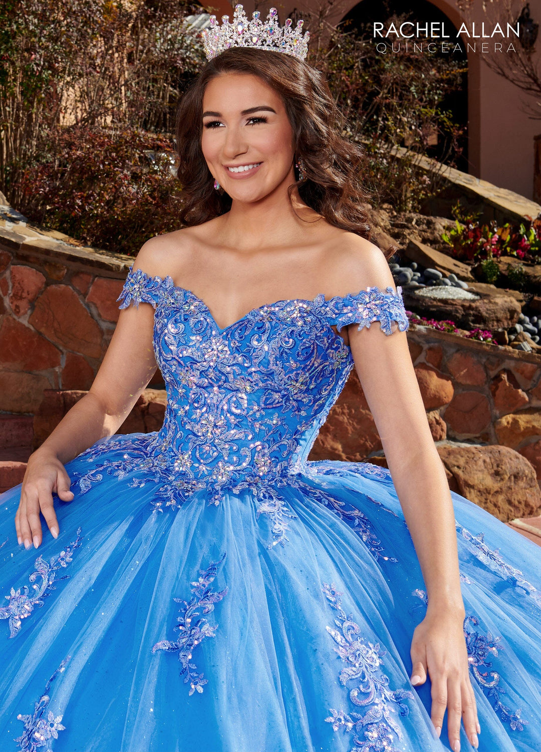 Applique Off Shoulder Quinceanera Dress by Rachel Allan RQ1121