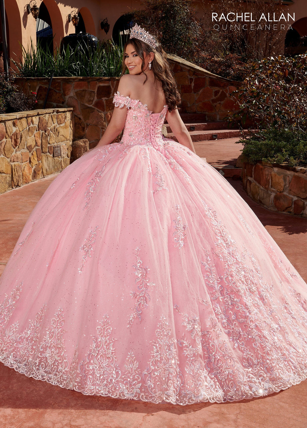 Applique Off Shoulder Quinceanera Dress by Rachel Allan RQ1121