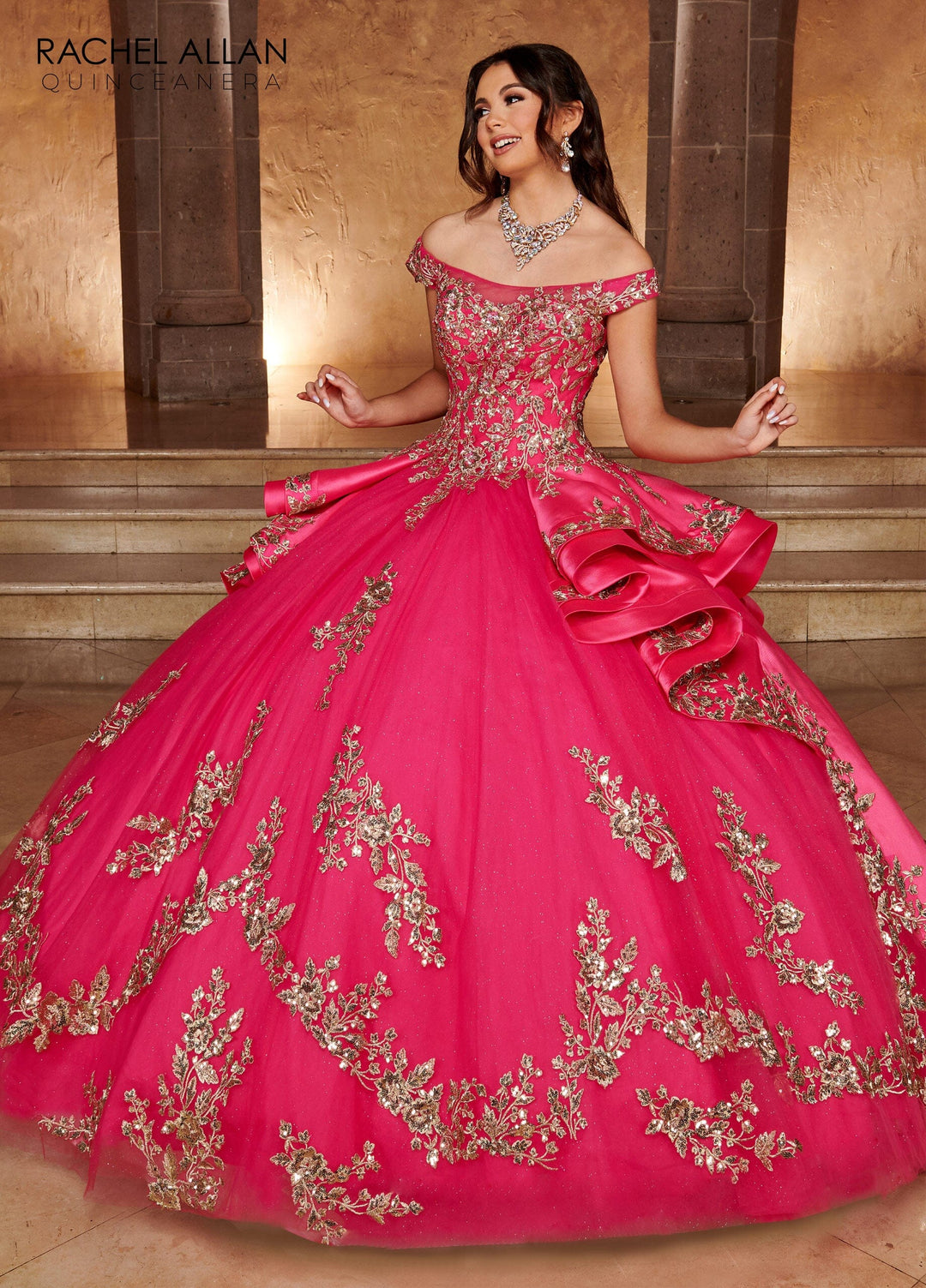 Applique Off Shoulder Quinceanera Dress by Rachel Allan RQ2162