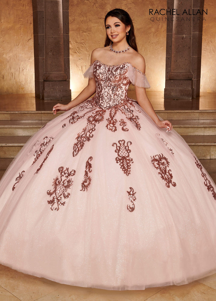 Applique Off Shoulder Quinceanera Dress by Rachel Allan RQ2166