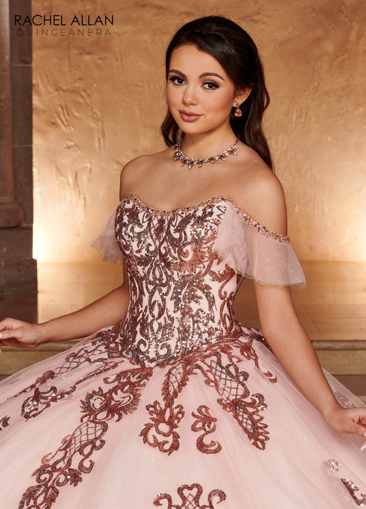 Applique Off Shoulder Quinceanera Dress by Rachel Allan RQ2166