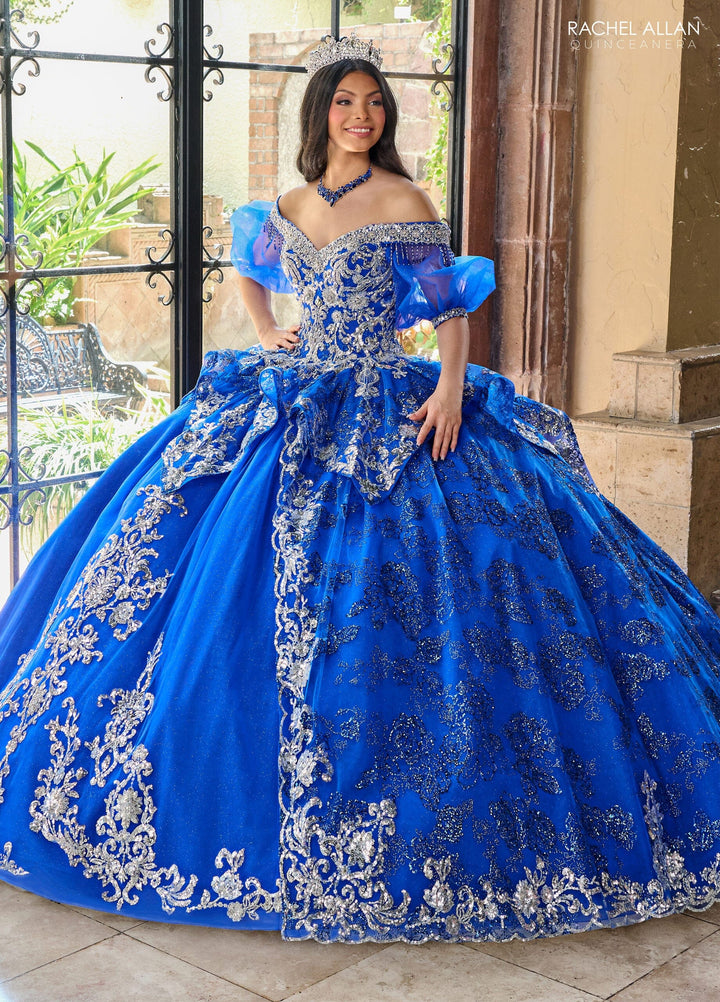 Applique Puff Sleeve Quinceanera Dress by Rachel Allan RQ3128