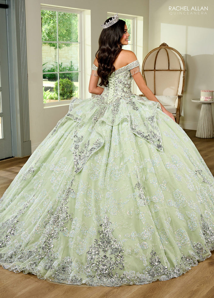 Applique Puff Sleeve Quinceanera Dress by Rachel Allan RQ3128