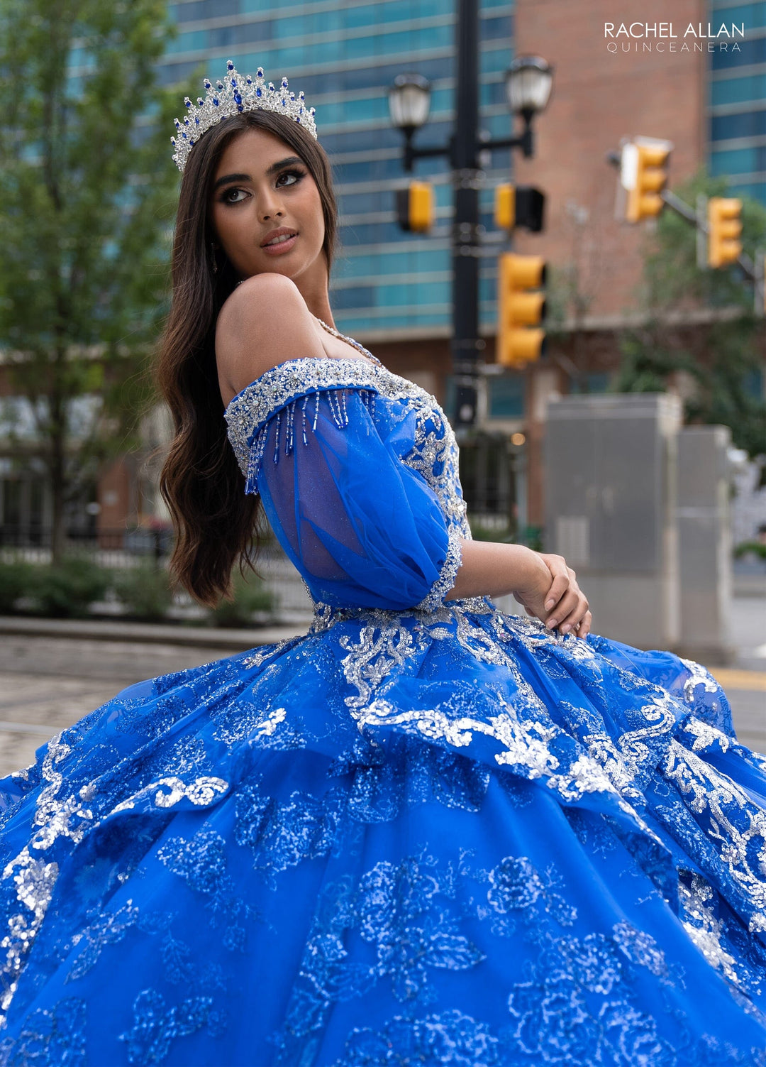 Applique Puff Sleeve Quinceanera Dress by Rachel Allan RQ3128