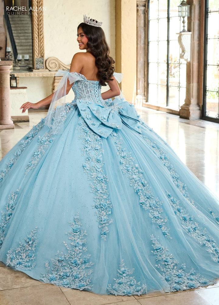 Applique Sheer Corset Quinceanera Dress by Rachel Allan RQ1132