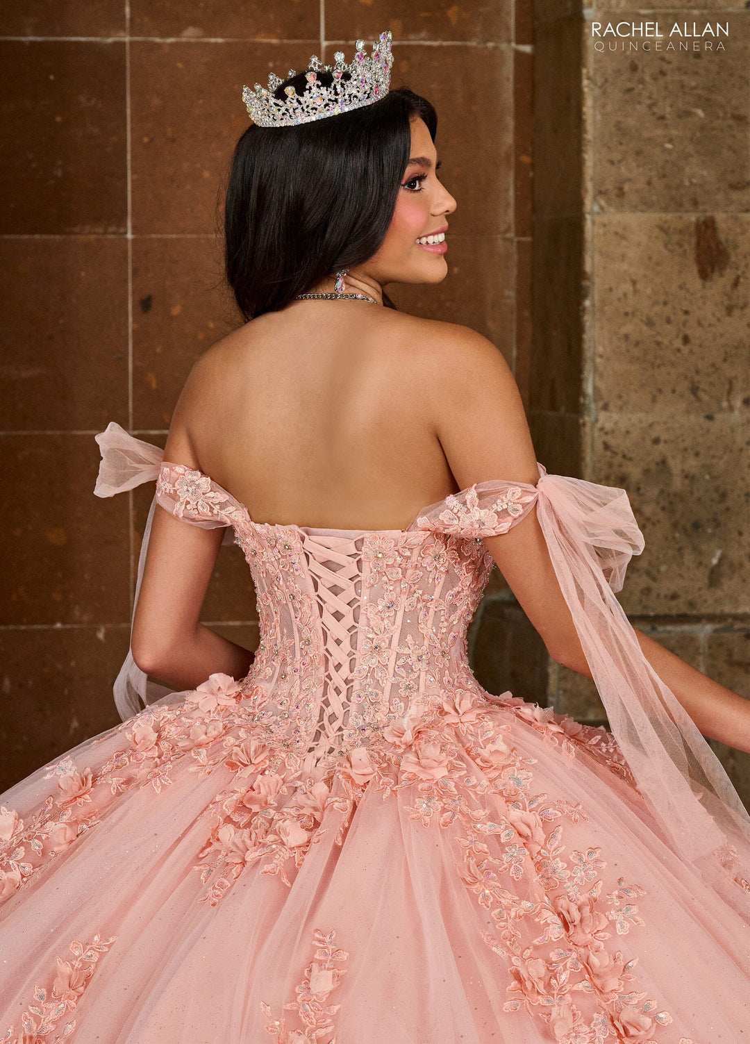 Applique Sheer Corset Quinceanera Dress by Rachel Allan RQ1132