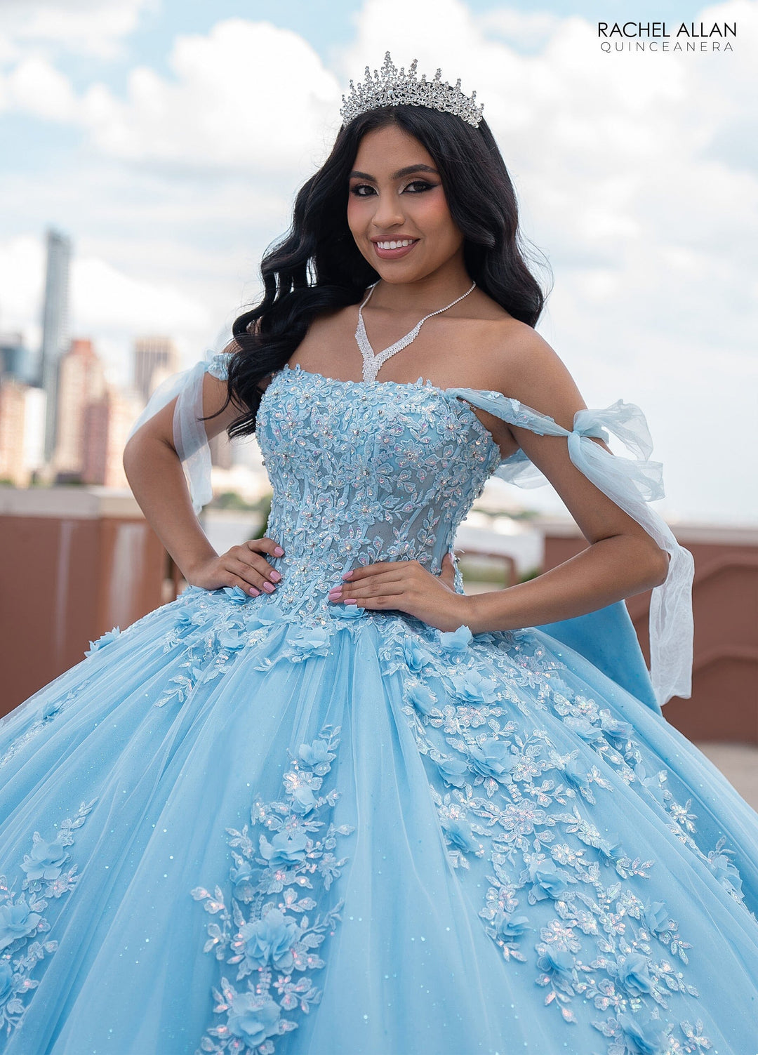 Applique Sheer Corset Quinceanera Dress by Rachel Allan RQ1132