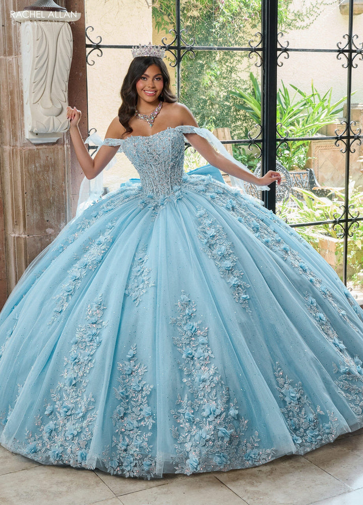 Applique Sheer Corset Quinceanera Dress by Rachel Allan RQ1132