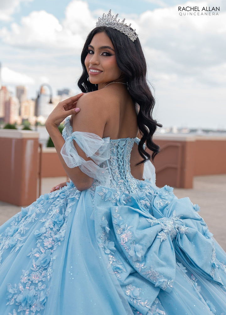 Applique Sheer Corset Quinceanera Dress by Rachel Allan RQ1132