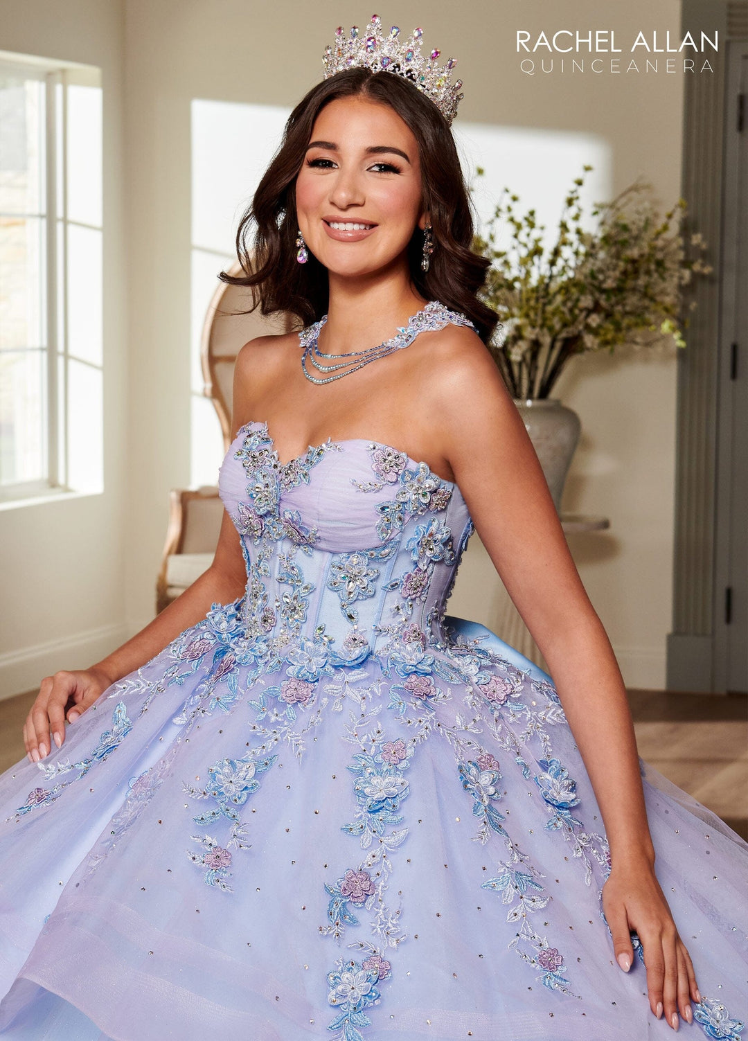 Applique Sheer Corset Quinceanera Dress by Rachel Allan RQ3119