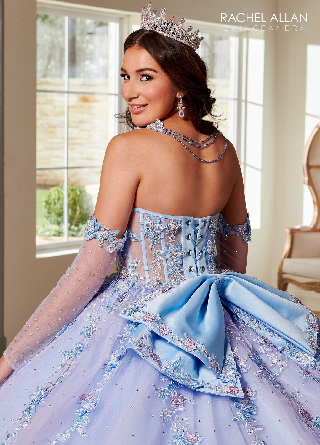 Applique Sheer Corset Quinceanera Dress by Rachel Allan RQ3119