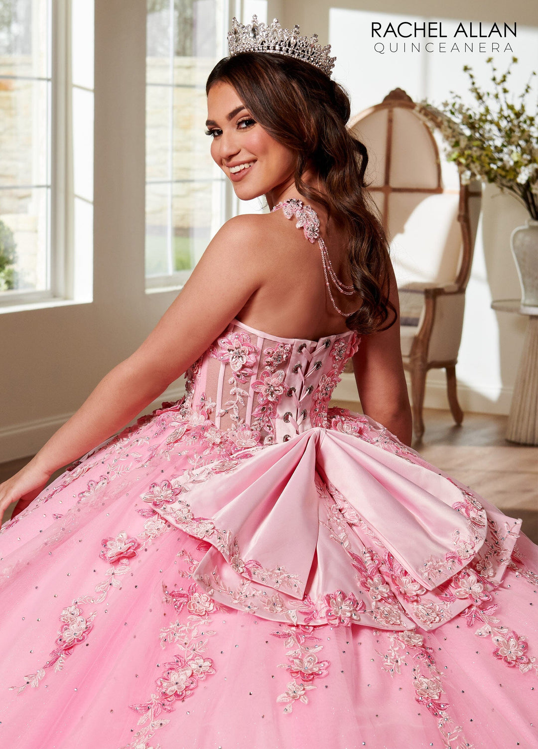 Applique Sheer Corset Quinceanera Dress by Rachel Allan RQ3119