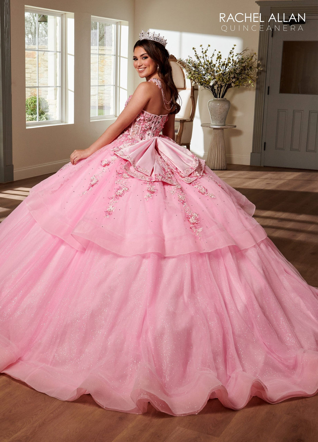 Applique Sheer Corset Quinceanera Dress by Rachel Allan RQ3119